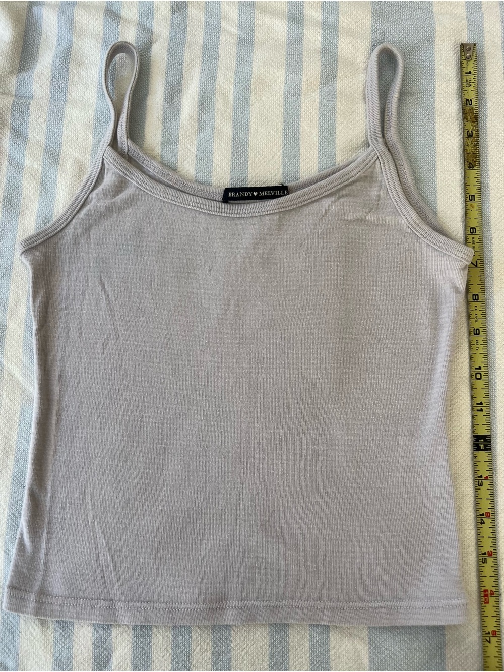 Brandy Melville Grey Ribbed Spaghetti Strap Camisole
